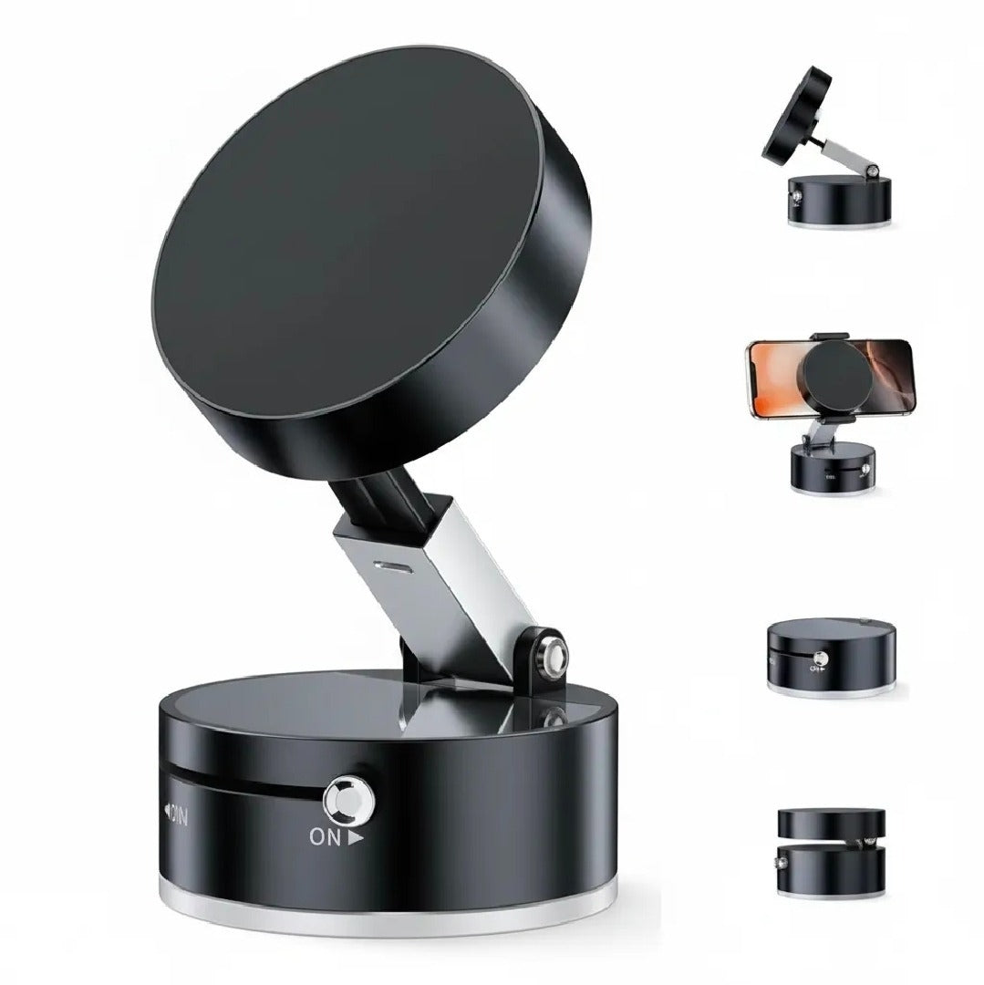 Vacuum Double-Sided Magnetic Phone Holder | Foldable 360° Suction Mount for Home, Car & Office