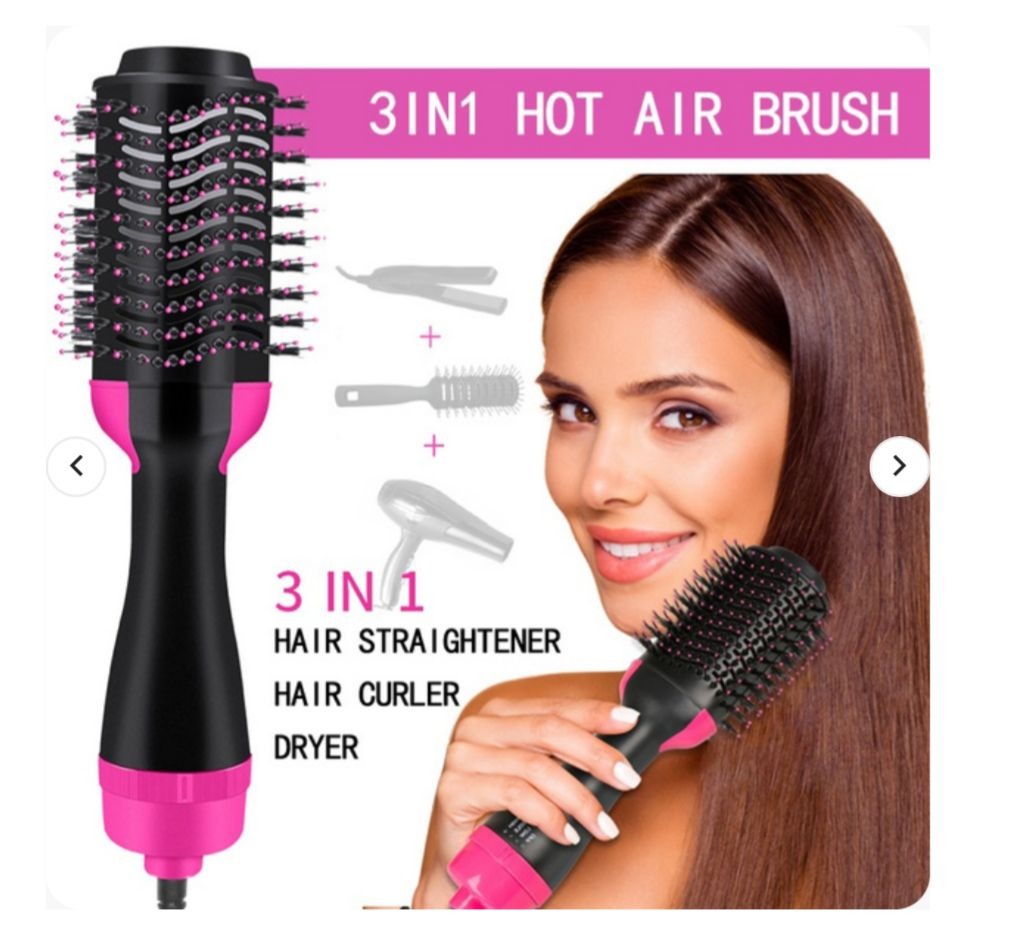 3-in-1 One Step Hot Air Brush Hair Dryer & Styler | Hair Dryer, Straightener & Volumizing Brush for Fast Salon-Style Results