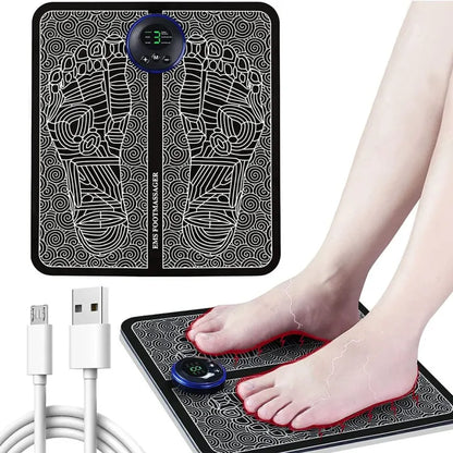 EMS Foot Massager Mat | USB Rechargeable Smart Electric Foot Massage Pad for Relaxation & Muscle Relief