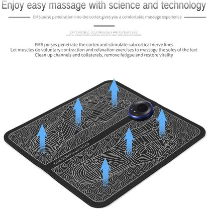 EMS Foot Massager Mat | USB Rechargeable Smart Electric Foot Massage Pad for Relaxation & Muscle Relief