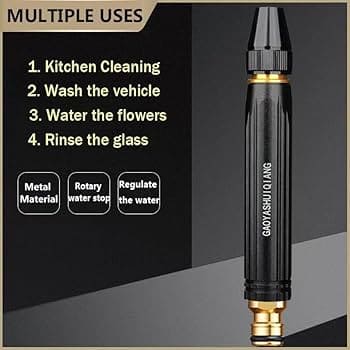 High-Pressure Metal Water Gun Nozzle – Powerful Hose Sprayer for Car, Bike, Garden & Home Cleaning