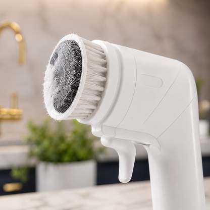 Electric Cleaning Brush with 5 Interchangeable Heads – 360° Rotating Cordless Power Scrubber for Kitchen & Bathroom Cleaning