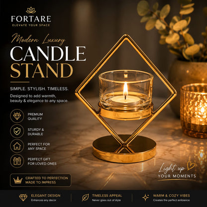 Elegant Black Metal Candle Holder – Decorative Table & Home Decor Stand (9 × 8 × 11 cm)