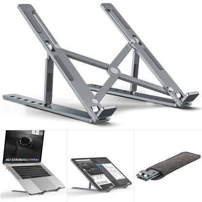 Speed-X Adjustable Aluminium Laptop Stand - Foldable Ergonomic Laptop Holder for Up to 16 Inch
