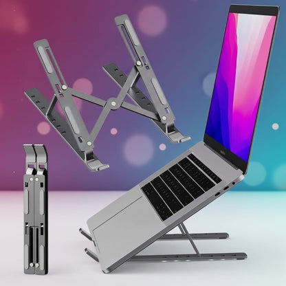Speed-X Adjustable Aluminium Laptop Stand - Foldable Ergonomic Laptop Holder for Up to 16 Inch