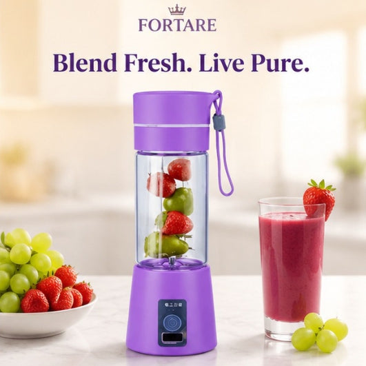 Professional Mini Juicer Portable Blender with Built-In Straw | USB Rechargeable Smoothie Maker for Travel, Office & Home