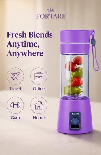 Professional Mini Juicer Portable Blender with Built-In Straw | USB Rechargeable Smoothie Maker for Travel, Office & Home