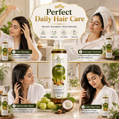 Alif Organics Natural Hair Oil – Herbal Hair Growth Oil 200ml