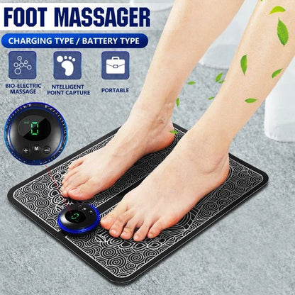 EMS Foot Massager Mat | USB Rechargeable Smart Electric Foot Massage Pad for Relaxation & Muscle Relief