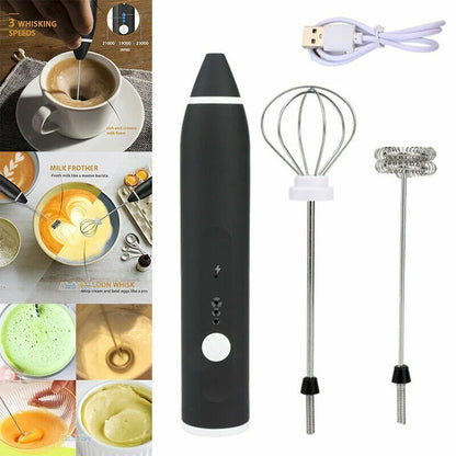 2-in-1 Rechargeable Coffee Beater & Electric Milk Frother | USB Rechargeable Handheld Drink Mixer2-in-1 Rechargeable Coffee Beater & Electric Milk Frother | USB Rechargeable Handheld Drink Mixer