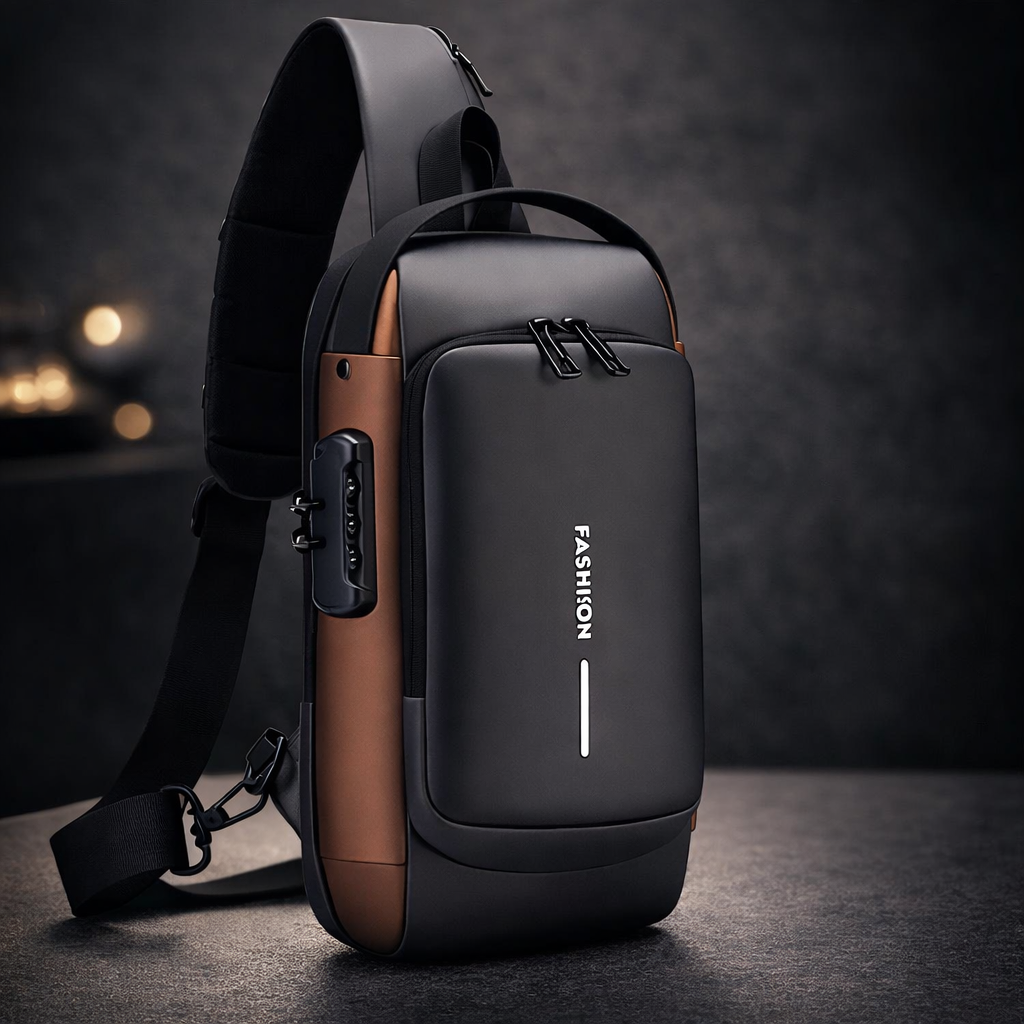 Premium Anti-Theft Sling Bag with Password Lock | Water-Resistant Crossbody Chest Bag for Travel, Work & Everyday Carry