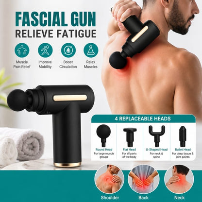 5-in-1 Massage Gun – Electric Deep Tissue Muscle Massager with 4 Heads & 6 Speed Levels for Full Body Pain Relief (Random Color)