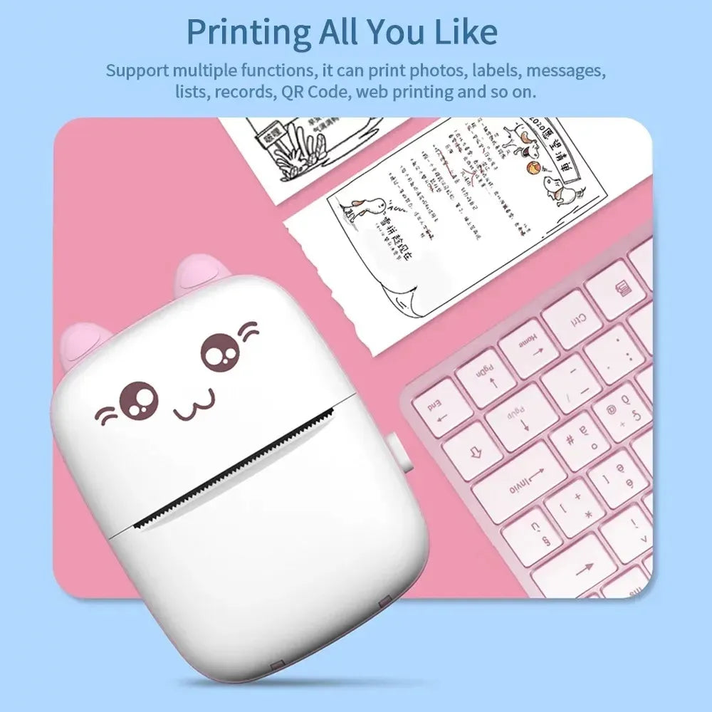 Mini Portable Pocket Thermal Printer | Wireless Bluetooth Inkless Photo, Label & Note Printer (Random Color)