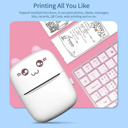 Mini Portable Pocket Thermal Printer | Wireless Bluetooth Inkless Photo, Label & Note Printer (Random Color)
