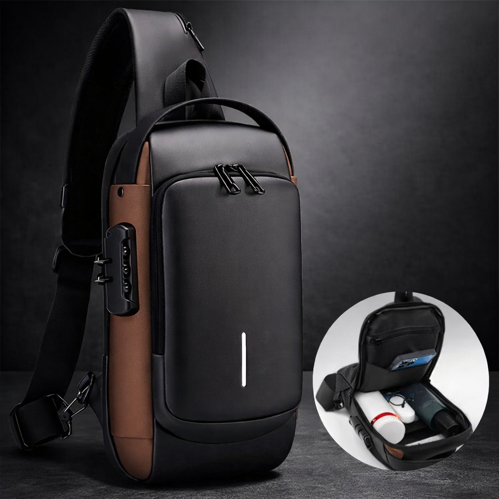 Premium Anti-Theft Sling Bag with Password Lock | Water-Resistant Crossbody Chest Bag for Travel, Work & Everyday Carry