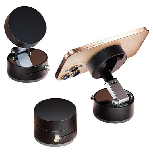 Vacuum Double-Sided Magnetic Phone Holder | Foldable 360° Suction Mount for Home, Car & Office