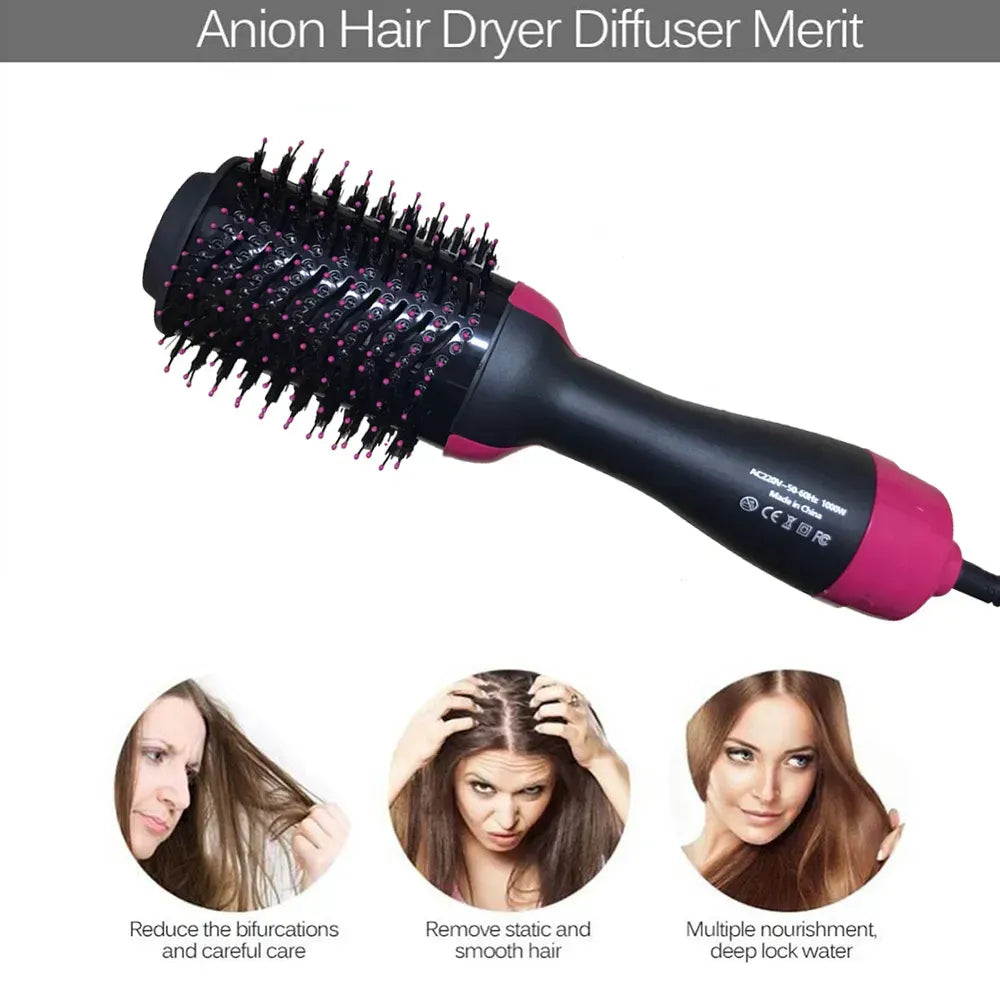 3-in-1 One Step Hot Air Brush Hair Dryer & Styler | Hair Dryer, Straightener & Volumizing Brush for Fast Salon-Style Results