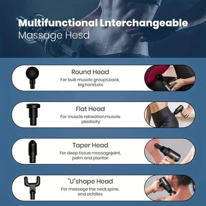 5-in-1 Massage Gun – Electric Deep Tissue Muscle Massager with 4 Heads & 6 Speed Levels for Full Body Pain Relief (Random Color)