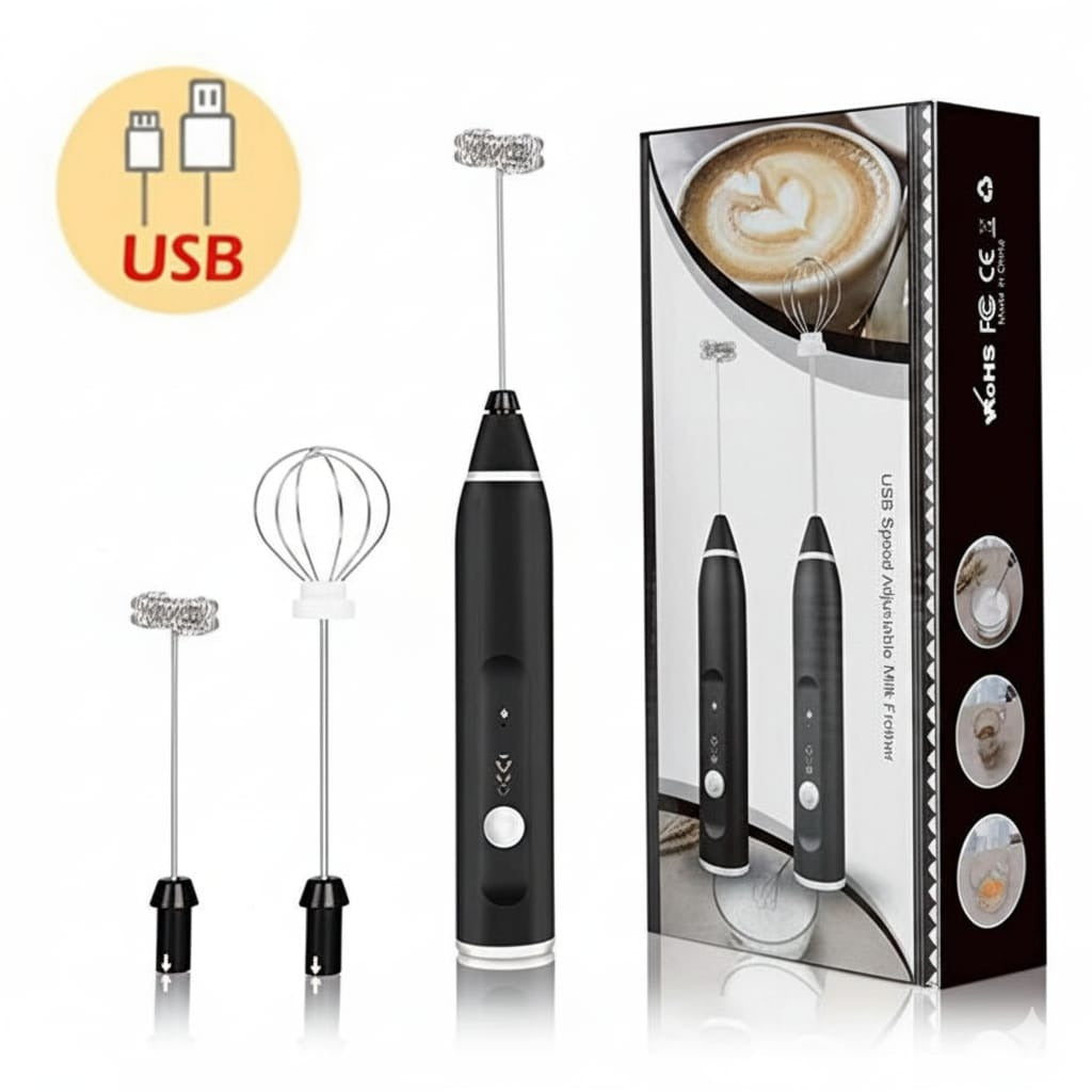 2-in-1 Rechargeable Coffee Beater & Electric Milk Frother | USB Rechargeable Handheld Drink Mixer2-in-1 Rechargeable Coffee Beater & Electric Milk Frother | USB Rechargeable Handheld Drink Mixer
