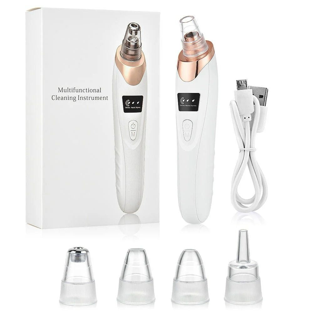 Electric Blackhead Remover Vacuum | Pore Cleaner & Acne Extractor with 5 Suction Heads | Facial Skin Care Tool