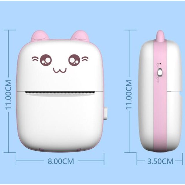 Mini Portable Pocket Thermal Printer | Wireless Bluetooth Inkless Photo, Label & Note Printer (Random Color)