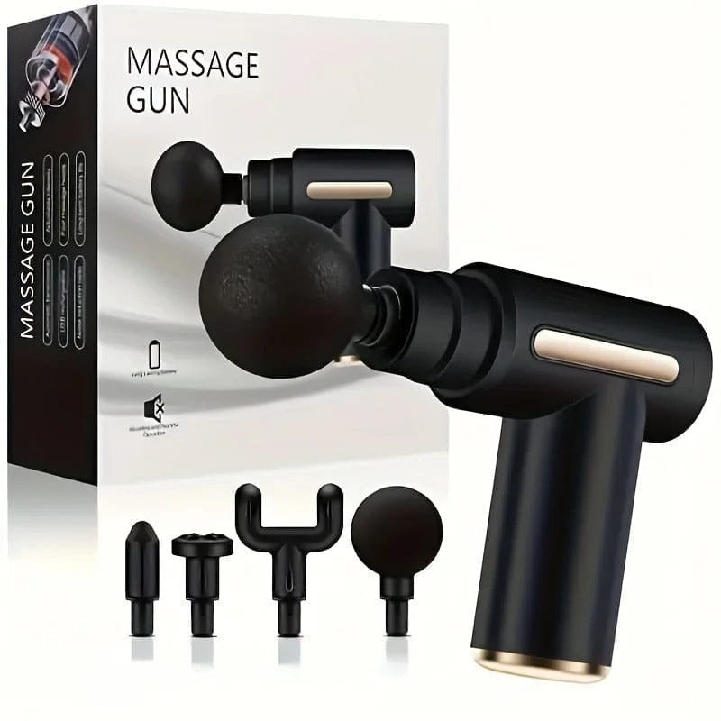 5-in-1 Massage Gun – Electric Deep Tissue Muscle Massager with 4 Heads & 6 Speed Levels for Full Body Pain Relief (Random Color)