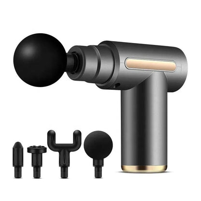 5-in-1 Massage Gun – Electric Deep Tissue Muscle Massager with 4 Heads & 6 Speed Levels for Full Body Pain Relief (Random Color)